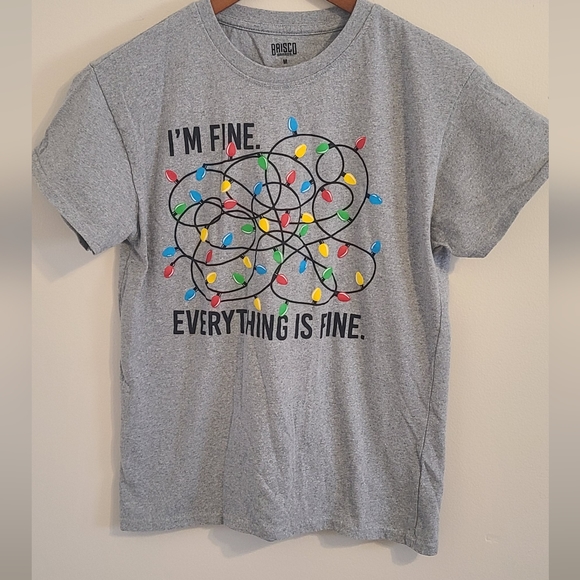 Humorous Christmas Graphic Tee "I'm Fine" - Picture 1 of 4
